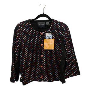 Michael Simon Be Mine Beaded Heart Cardigan NWT Sz L